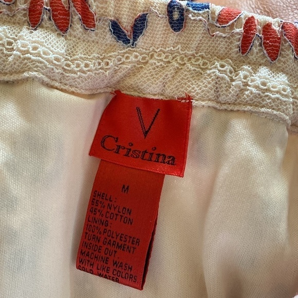 V CRISTINA Vintage Lace Maxi Skirt Lined High Waist Floral Low Rise Medium … - Picture 4 of 9